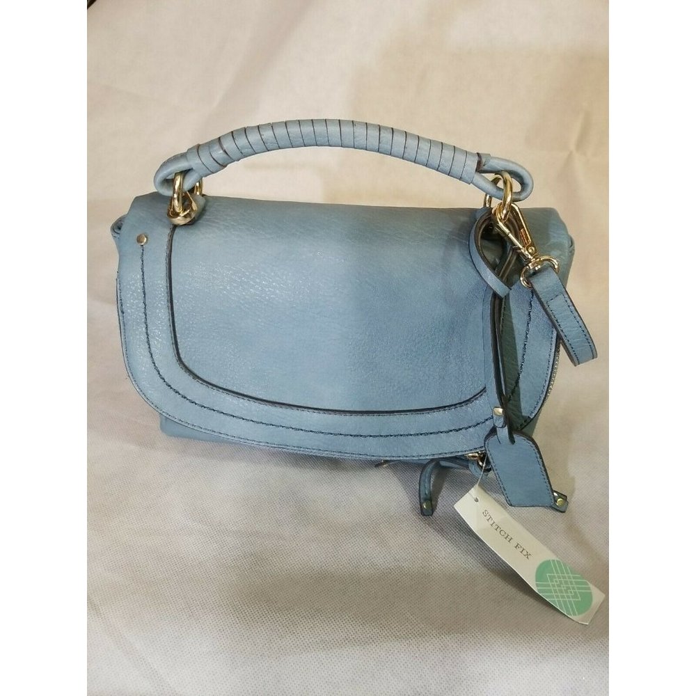 Sole/Society Vegan Faux Leather Blue Clutch Shoulder Bag NWT New